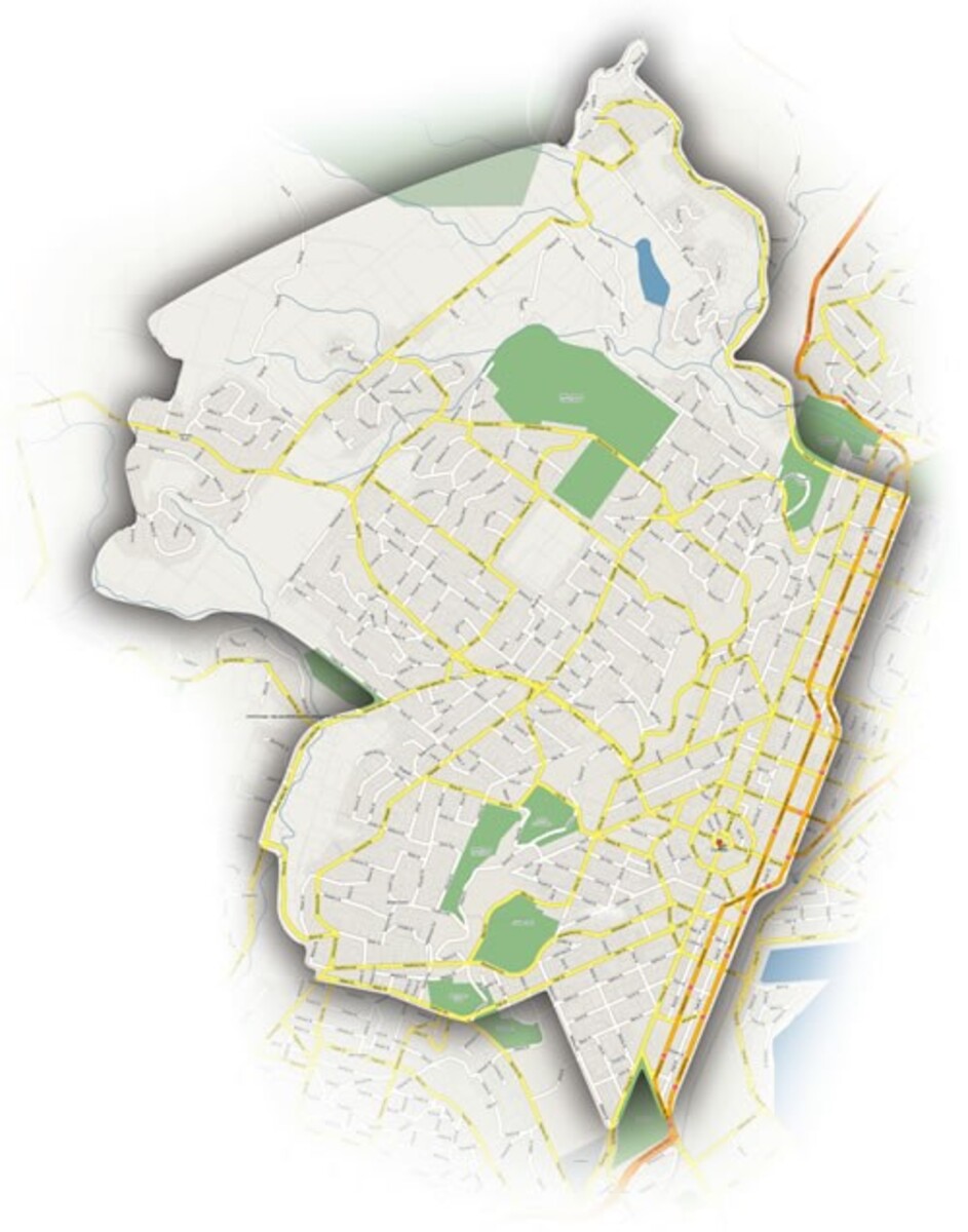 Streets in zone map